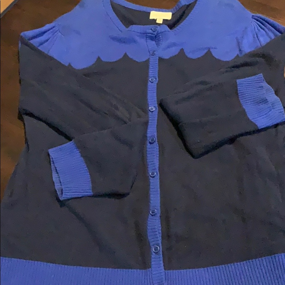 Beautiful Modcloth puff-sleeve 1X blue sweater!